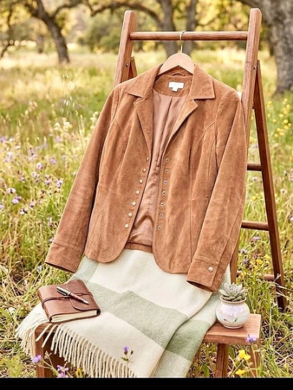 Christopher & Banks Brown Button-Front Jacket